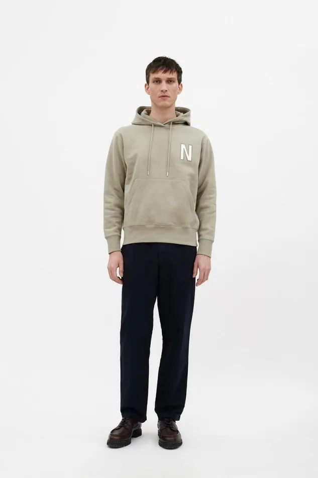 Men Norse Projects Sweatshirts Arne Relaxed Organic Brushed Fleece Large N Hoodie Clay