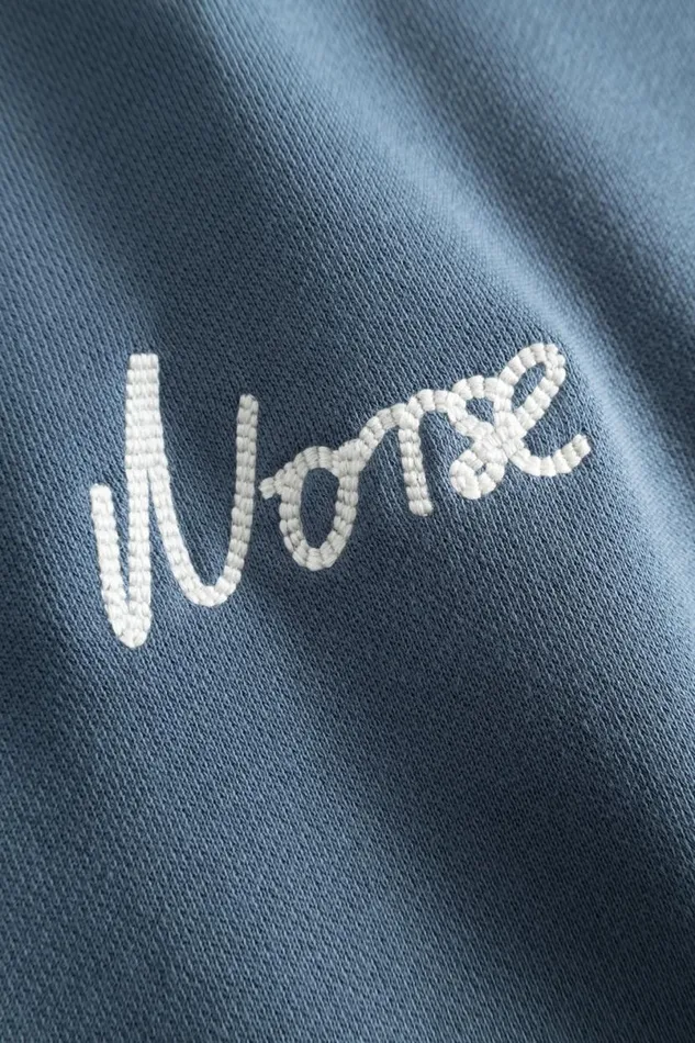 Men Norse Projects Sweatshirts Arne Relaxed Organic Chain Stitch Logo Sweatshirt Steel Blue