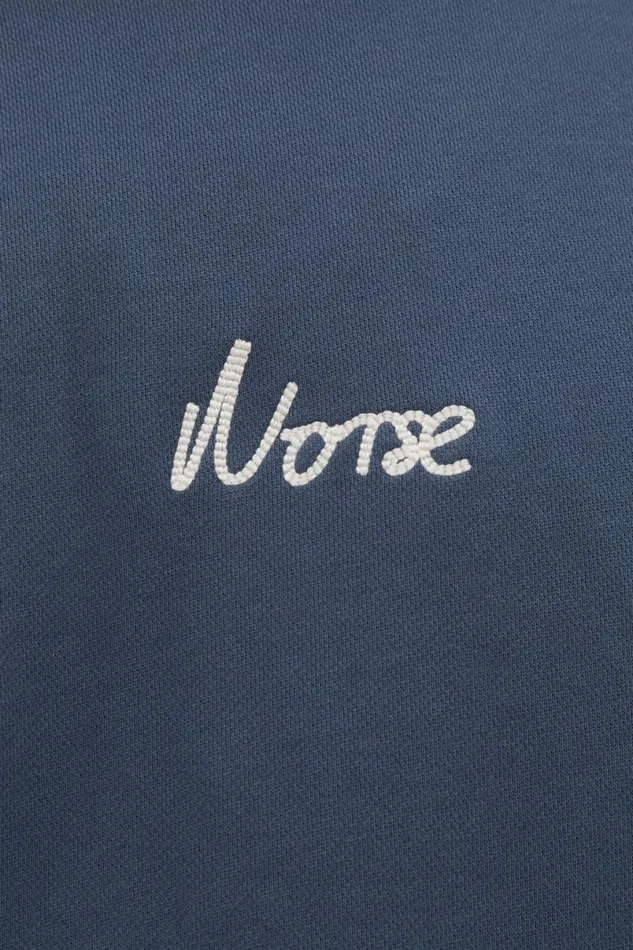 Men Norse Projects Sweatshirts Arne Relaxed Organic Chain Stitch Logo Sweatshirt Steel Blue