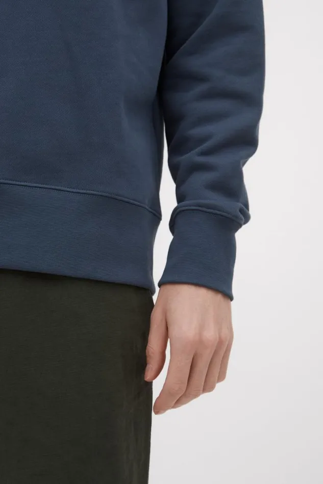 Men Norse Projects Sweatshirts Arne Relaxed Organic Chain Stitch Logo Sweatshirt Steel Blue
