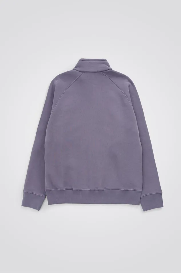 Men Norse Projects Sweatshirts Marten Relaxed Organic Raglan Half Zip Dusk Purple