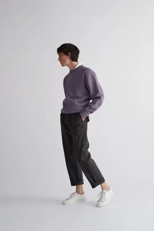 Men Norse Projects Sweatshirts Marten Relaxed Organic Raglan Sweatshirt Dusk Purple