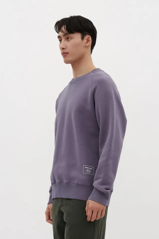 Men Norse Projects Sweatshirts Marten Relaxed Organic Raglan Sweatshirt Dusk Purple