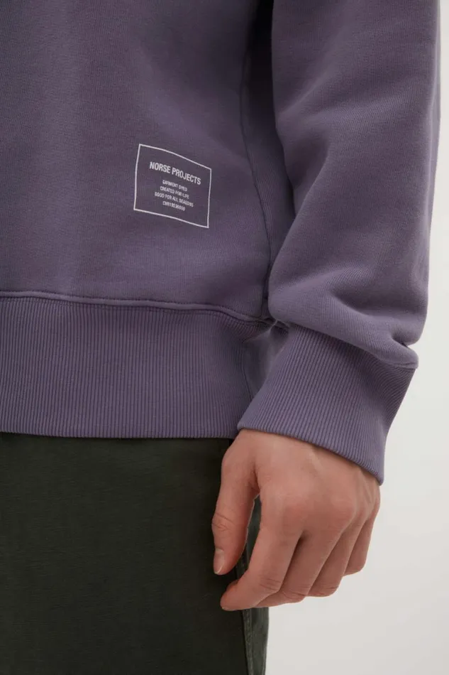 Men Norse Projects Sweatshirts Marten Relaxed Organic Raglan Sweatshirt Dusk Purple