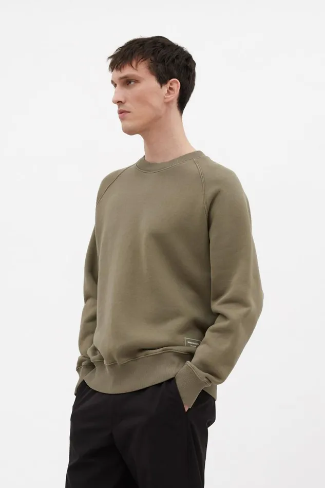 Men Norse Projects Sweatshirts Marten Relaxed Organic Raglan Sweatshirt Sediment Green