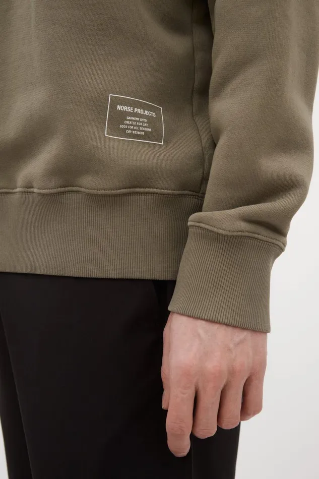 Men Norse Projects Sweatshirts Marten Relaxed Organic Raglan Sweatshirt Sediment Green