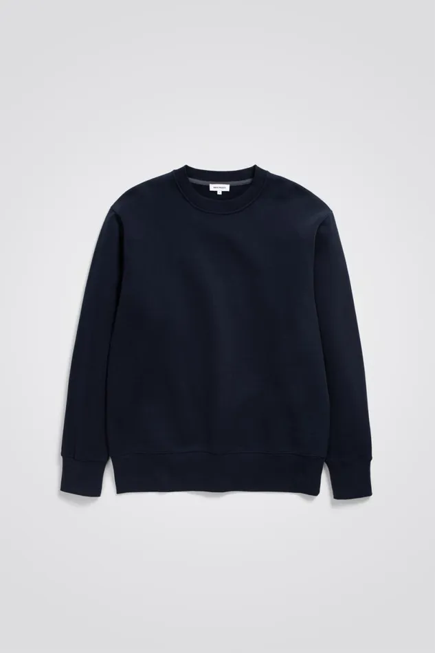 Men Norse Projects Sweatshirts Organic Brushed Cotton Sweatshirt Dark Navy