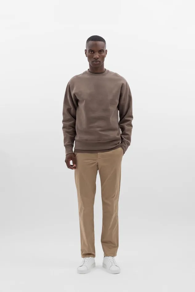 Men Norse Projects Sweatshirts Organic Brushed Cotton Sweatshirt Taupe