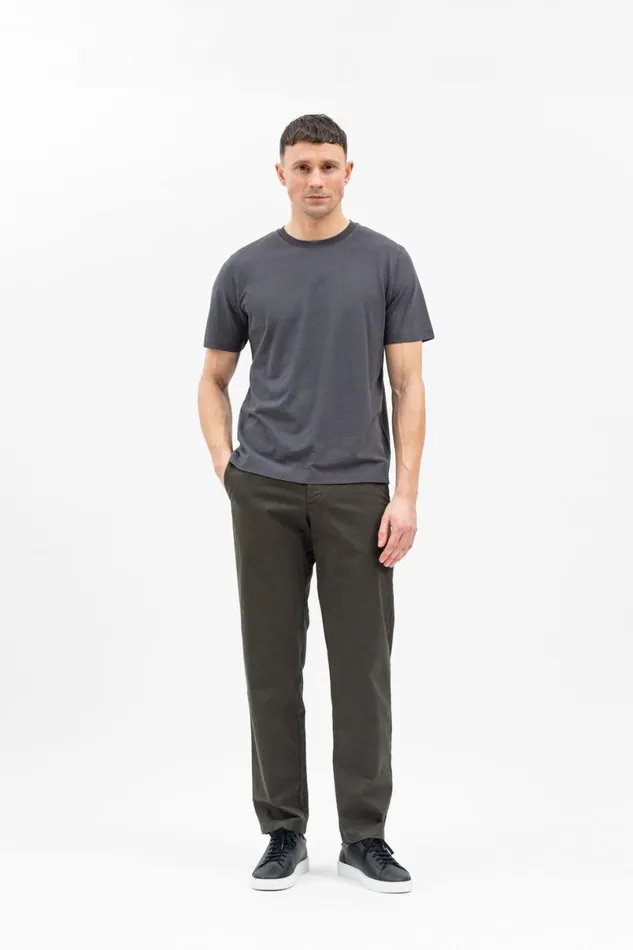 Men Norse Projects TShirts Cotton Crpe Tshirt Battleship Grey