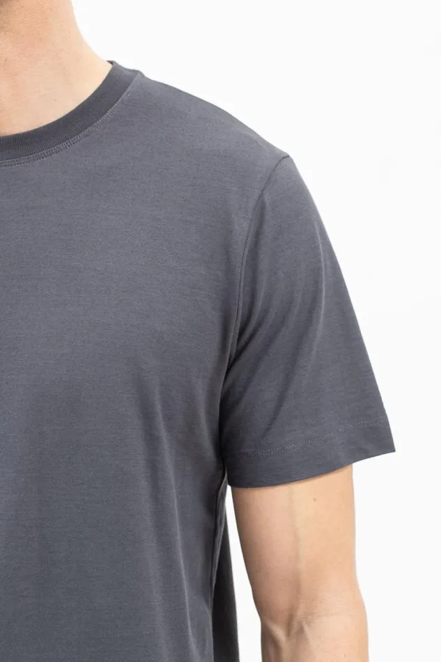 Men Norse Projects TShirts Cotton Crpe Tshirt Battleship Grey
