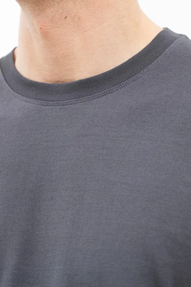 Men Norse Projects TShirts Cotton Crpe Tshirt Battleship Grey