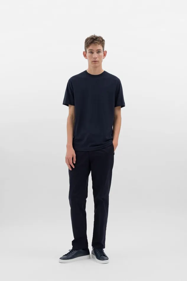 Men Norse Projects TShirts Cotton Crpe Tshirt Dark Navy
