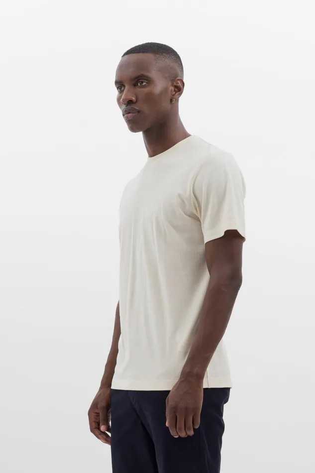 Men Norse Projects TShirts Cotton Crpe Tshirt Ecru
