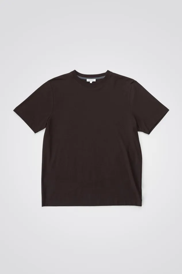 Men Norse Projects TShirts Cotton Crpe Tshirt Espresso