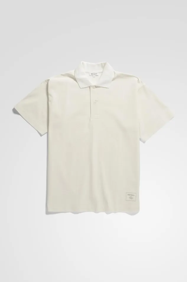 Men Norse Projects TShirts Espen Loose Printed SS Polo Ecru