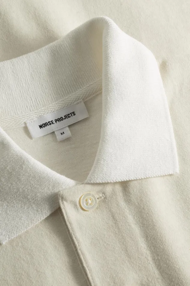Men Norse Projects TShirts Espen Loose Printed SS Polo Ecru