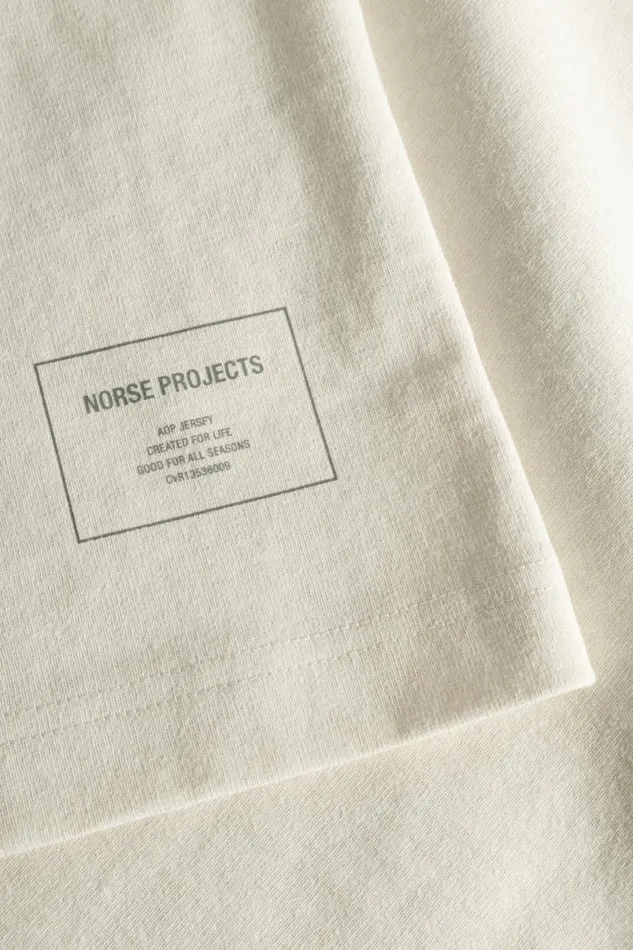 Men Norse Projects TShirts Espen Loose Printed SS Polo Ecru