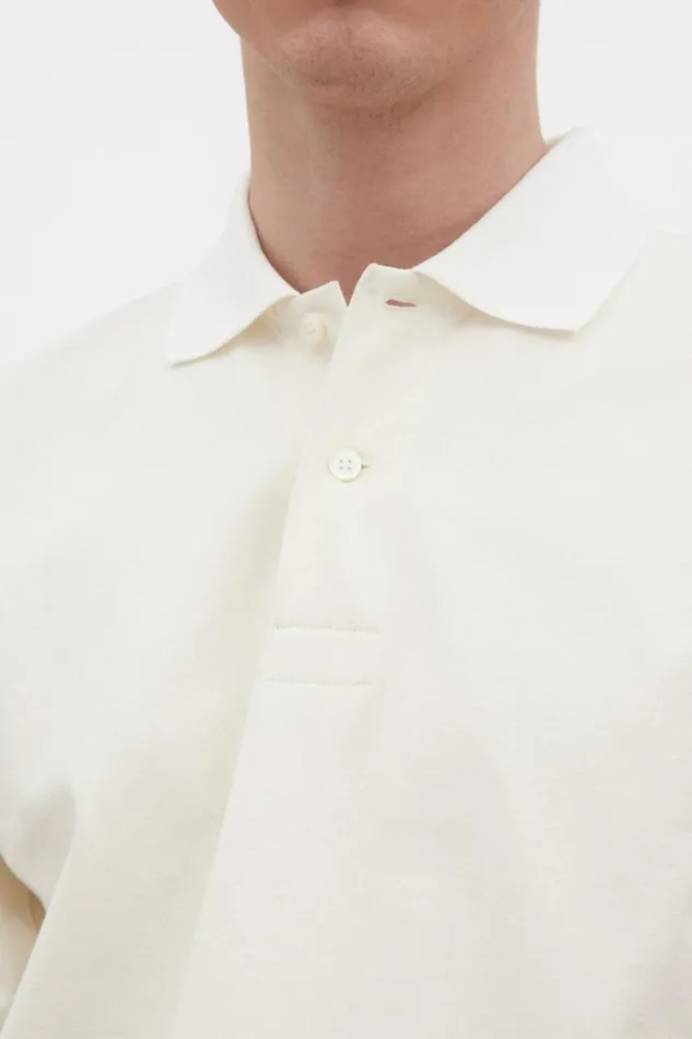 Men Norse Projects TShirts Espen Loose Printed SS Polo Ecru