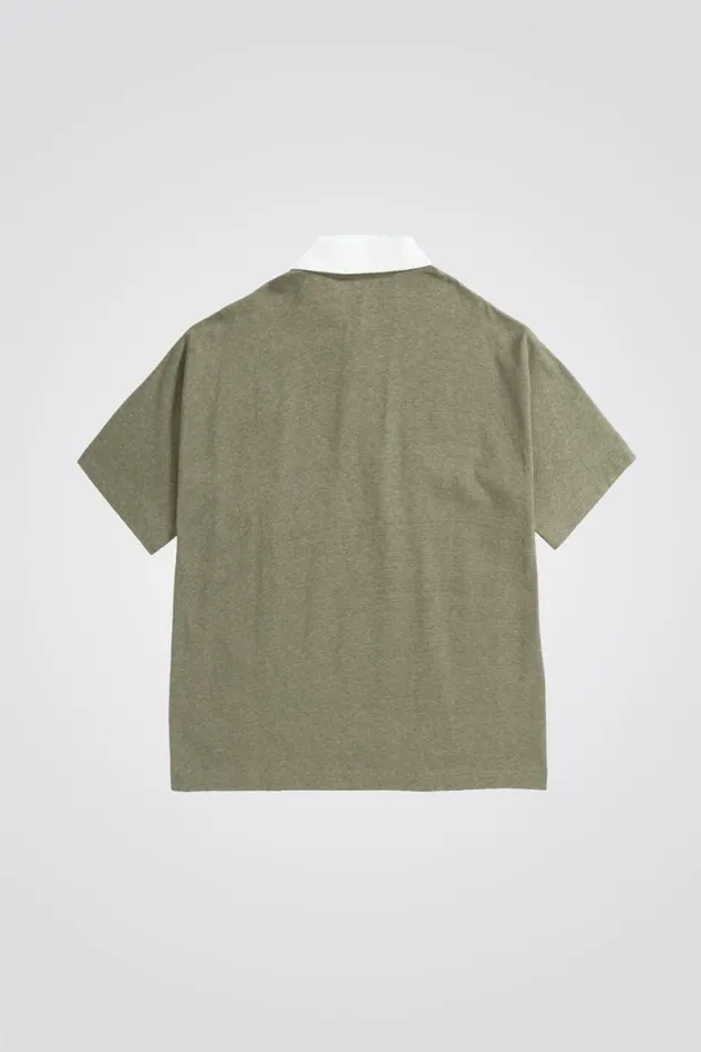 Men Norse Projects TShirts Espen Loose Printed SS Polo Sediment Green