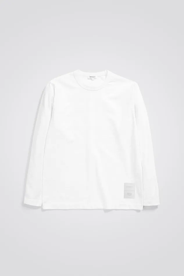 Men Norse Projects TShirts Holger Tab Series Reflective LS White