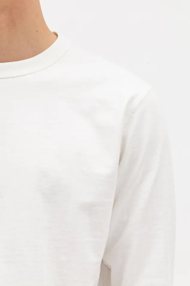 Men Norse Projects TShirts Holger Tab Series Reflective LS White