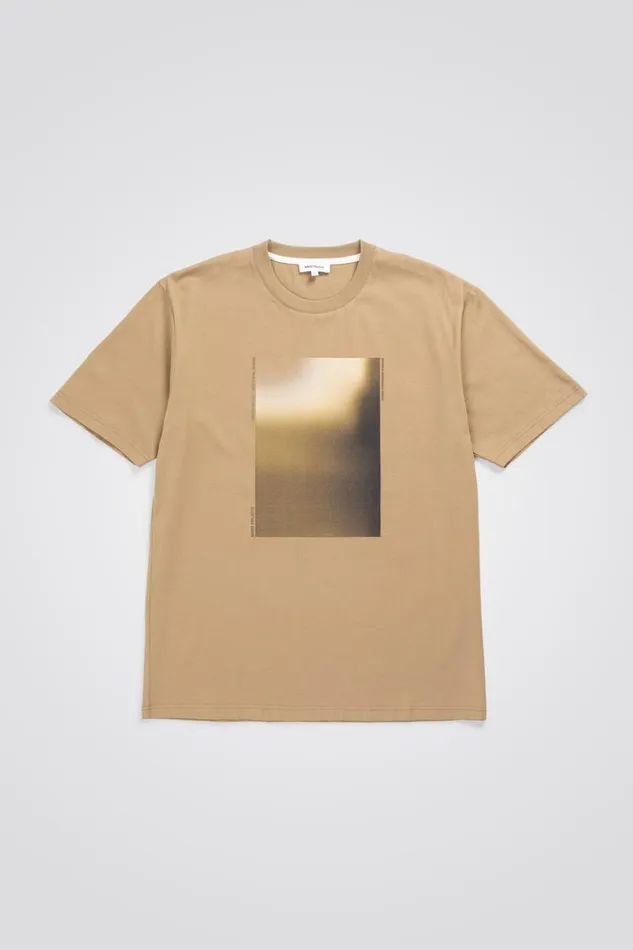 Men Norse Projects TShirts Johannes Blur Print Utility Khaki