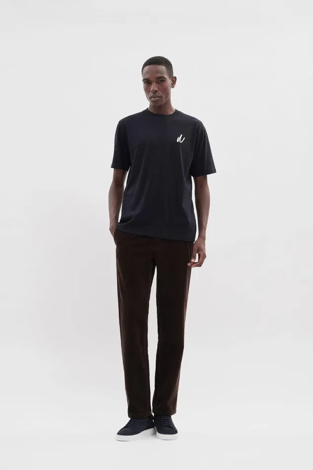 Men Norse Projects TShirts Johannes Chain Stitch Tshirt Dark Navy