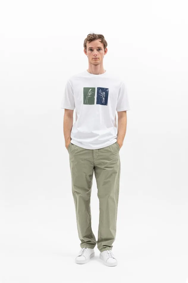 Men Norse Projects TShirts Johannes Lino Cut Reeds Calcite Blue