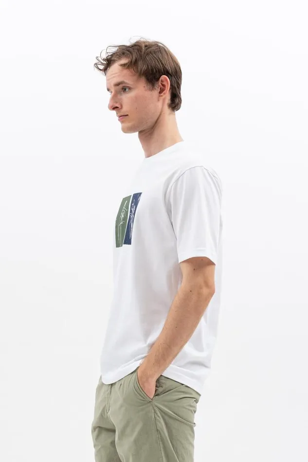 Men Norse Projects TShirts Johannes Lino Cut Reeds Calcite Blue