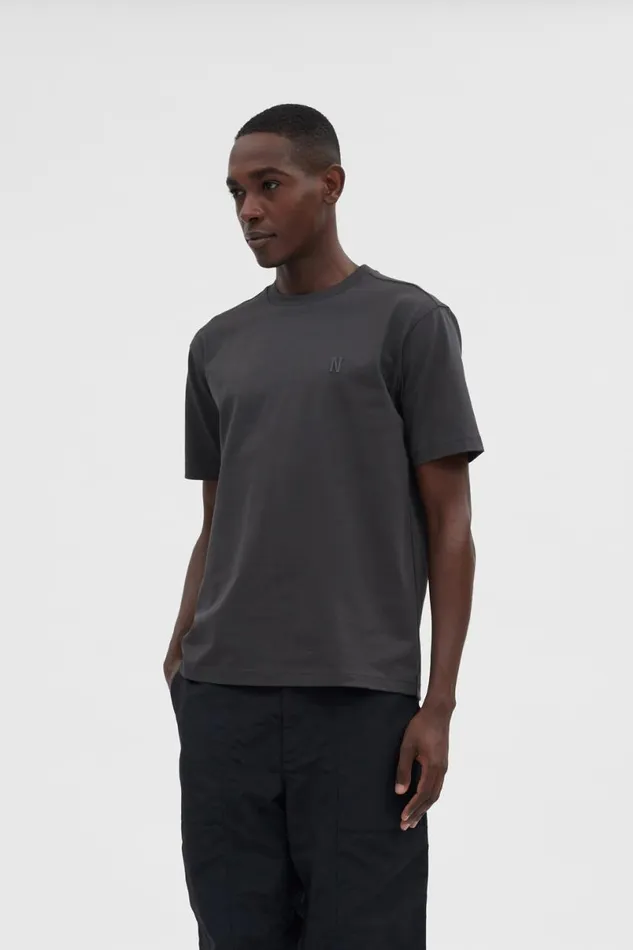 Men Norse Projects TShirts Johannes N Logo Tshirt Battleship Grey