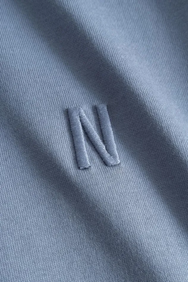 Men Norse Projects TShirts Johannes N Logo Tshirt Fog Blue