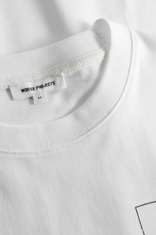 Men Norse Projects TShirts Johannes Organic Kanonbadsvej Print Tshirt White