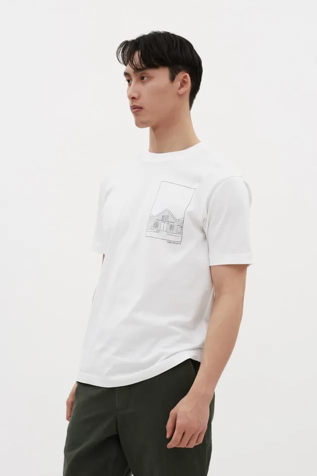 Men Norse Projects TShirts Johannes Organic Kanonbadsvej Print Tshirt White
