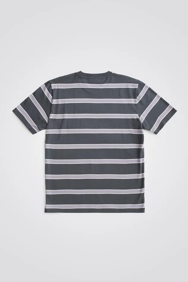 Men Norse Projects TShirts Johannes Organic Multicolour Stripe Tshirt Battleship Grey