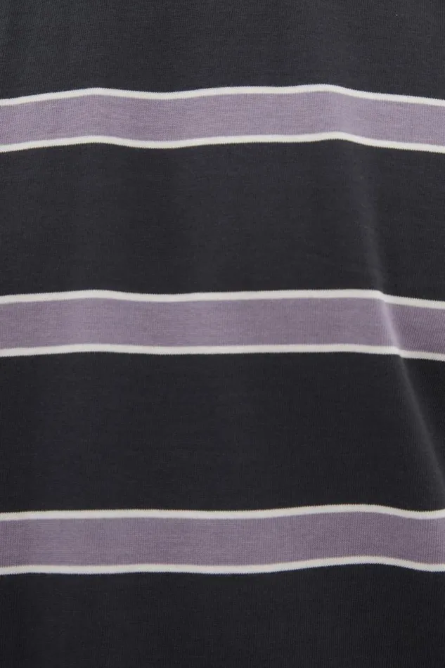 Men Norse Projects TShirts Johannes Organic Multicolour Stripe Tshirt Battleship Grey