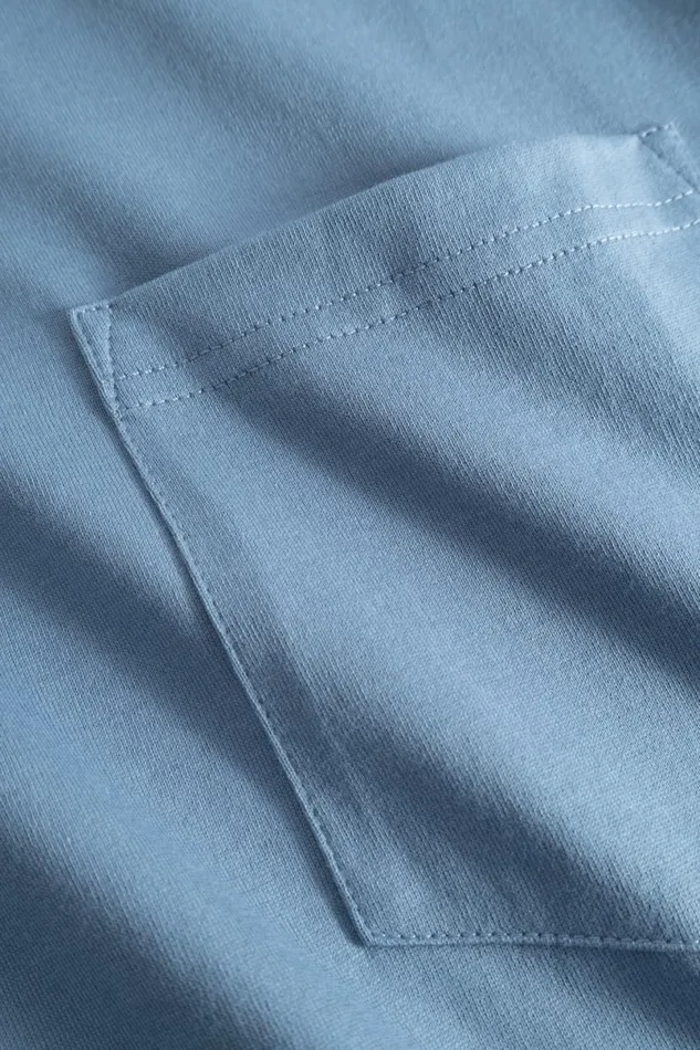 Men Norse Projects TShirts Johannes Organic Pocket Tshirt Fog Blue