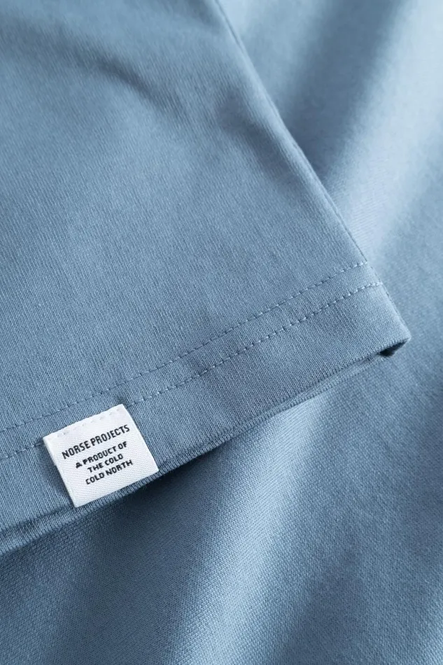 Men Norse Projects TShirts Johannes Organic Pocket Tshirt Fog Blue