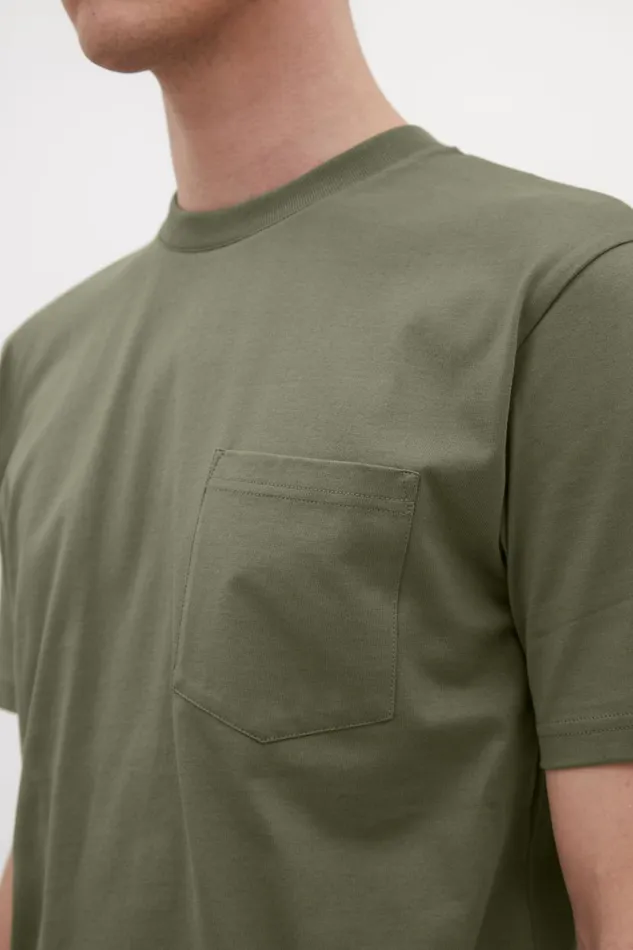Men Norse Projects TShirts Johannes Organic Pocket Tshirt Sediment Green