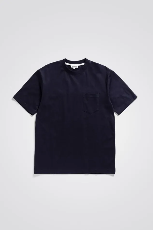 Men Norse Projects TShirts Johannes Standard Pocket SS Dark Navy