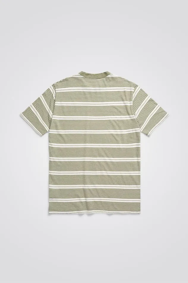 Men Norse Projects TShirts Johannes Sunbleached Stripe Sunwashed Green