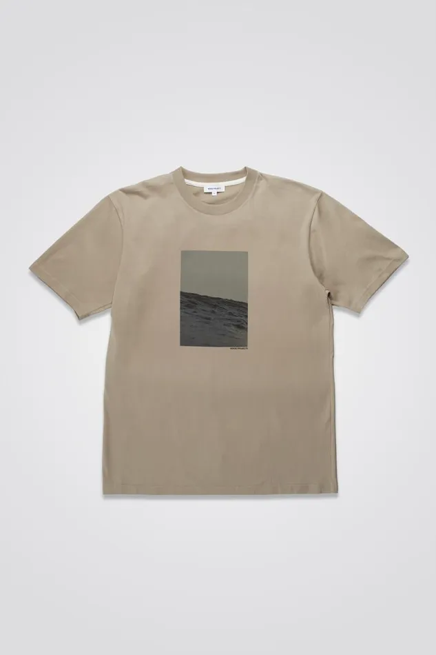 Men Norse Projects TShirts Johannes Waves Print Tshirt Sand