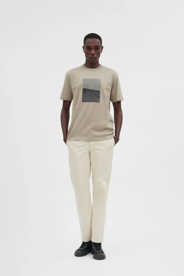 Men Norse Projects TShirts Johannes Waves Print Tshirt Sand