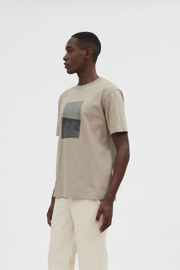 Men Norse Projects TShirts Johannes Waves Print Tshirt Sand