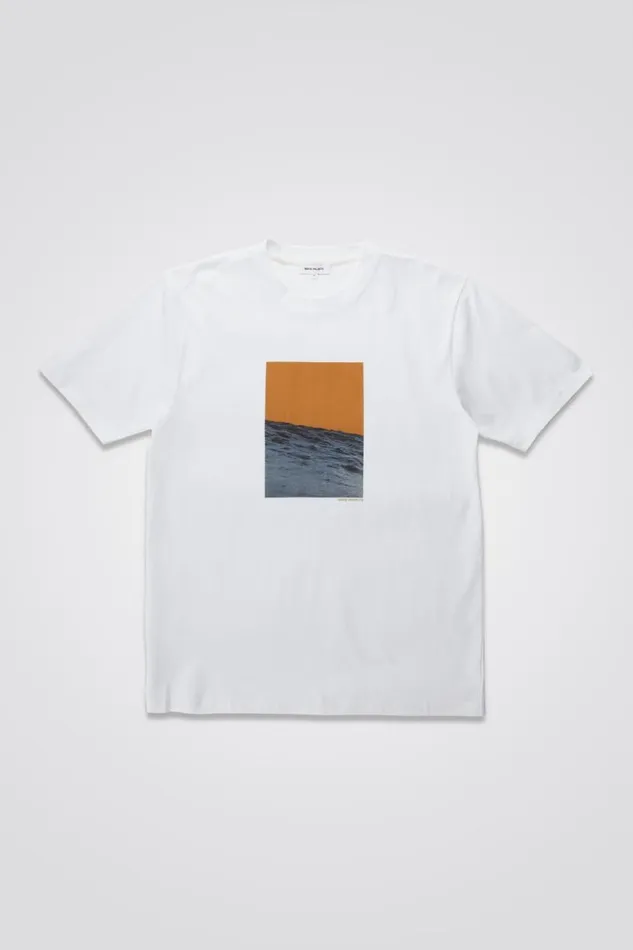 Men Norse Projects TShirts Johannes Waves Print Tshirt White