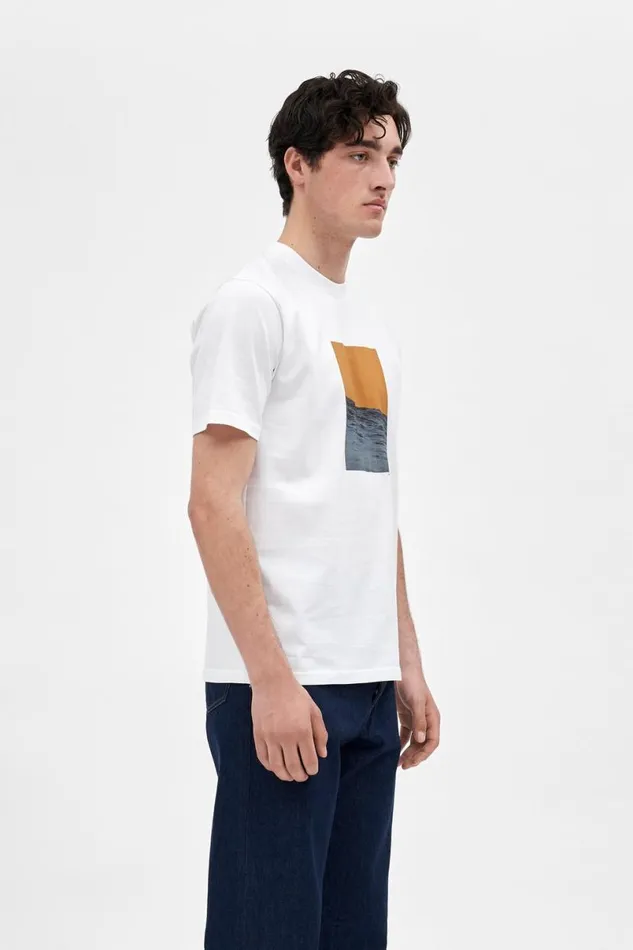 Men Norse Projects TShirts Johannes Waves Print Tshirt White