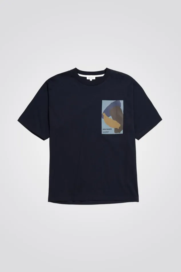 Men Norse Projects TShirts Simon Brush Print TShirt Dark Navy