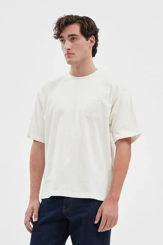 Men Norse Projects TShirts Simon Loose N Logo TShirt Ecru