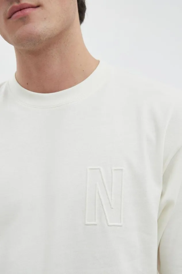 Men Norse Projects TShirts Simon Loose N Logo TShirt Ecru