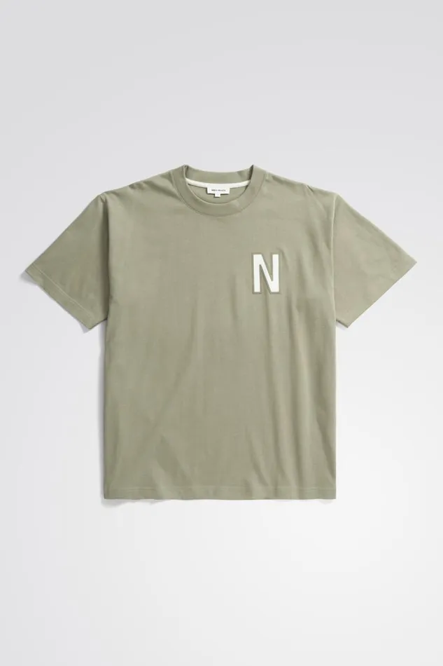 Men Norse Projects TShirts Simon Loose Organic Heavy Jersey Large N TShirt Clay