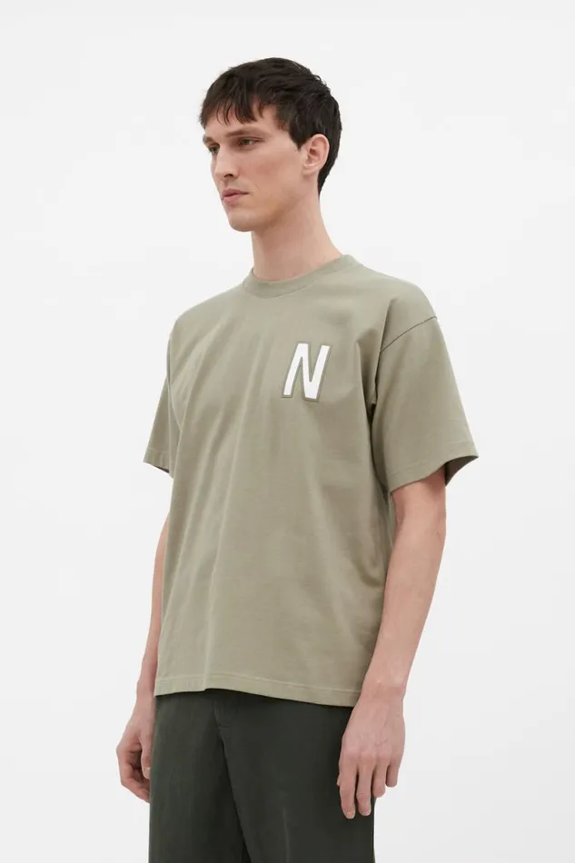 Men Norse Projects TShirts Simon Loose Organic Heavy Jersey Large N TShirt Clay